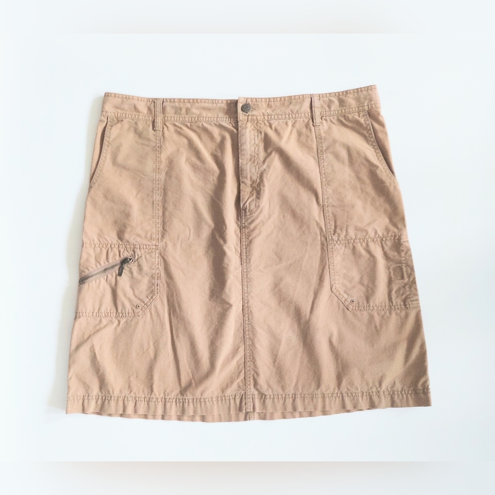 Eddie Bauer Cargo Skirt Tan Pockets Size 16
